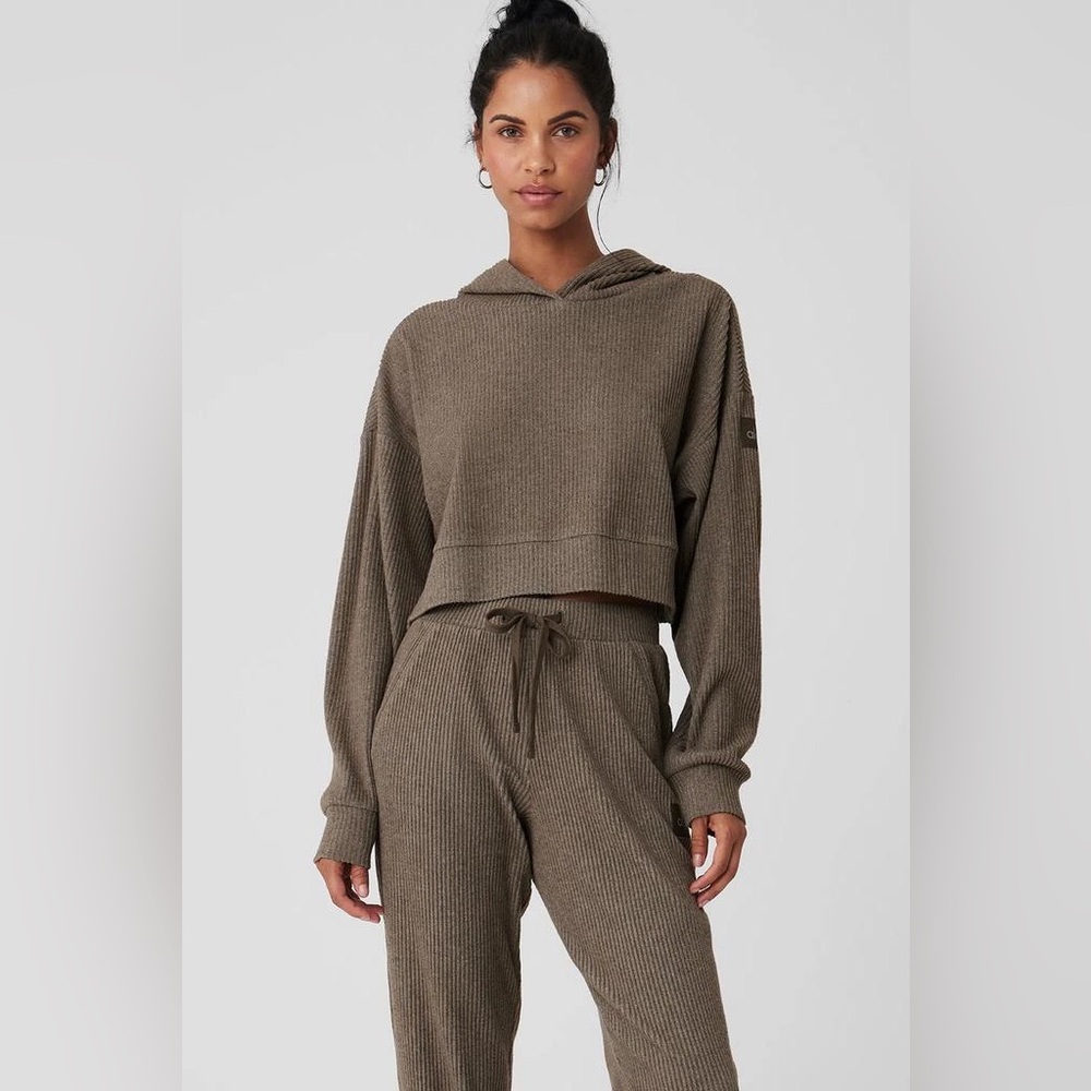 ALO Yoga Muse Hoodie Olive Tree Heather
